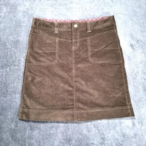 ATHLETA Washed Velvet SKIRT Above the Knee Brown Stretch A-Line Size 12